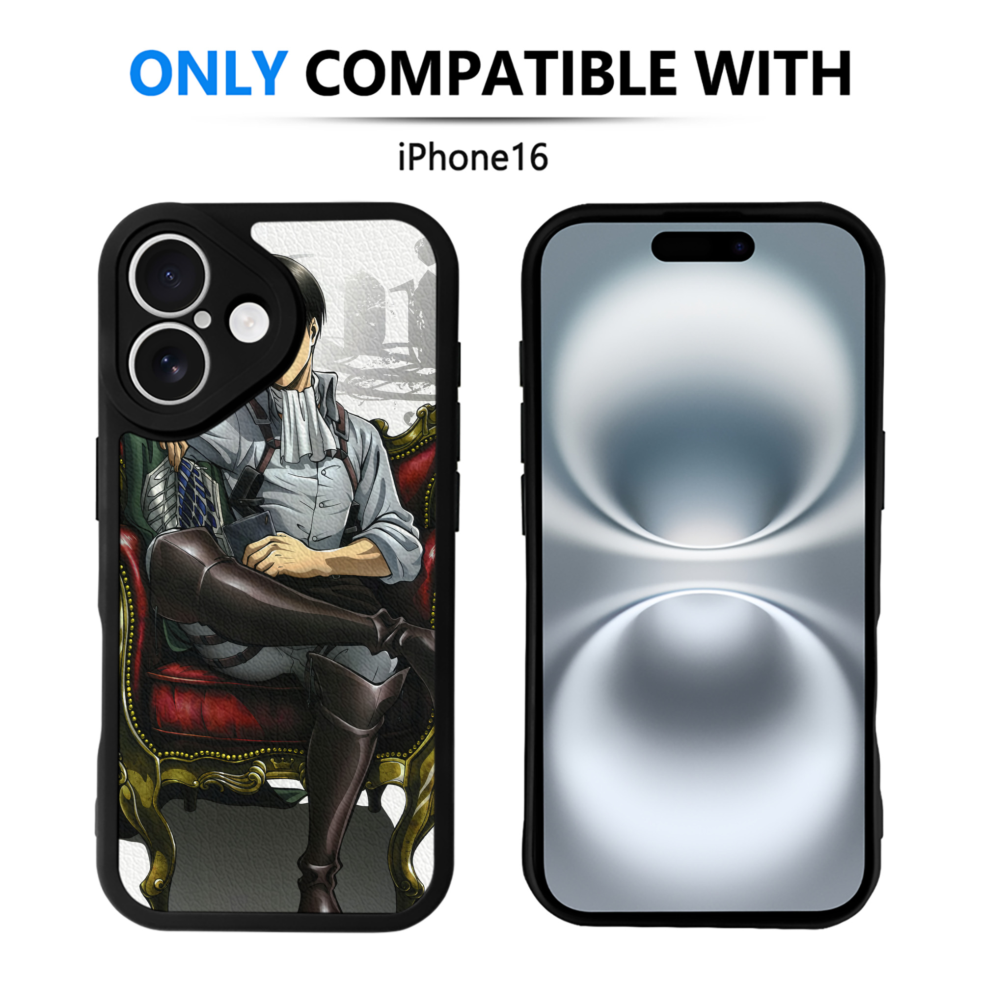 （画像用） 進撃の巨人 Attack on Titan 【iPhone 16シリーズ対応】シリコンスマホケース（レザー調） 材質：シリコン